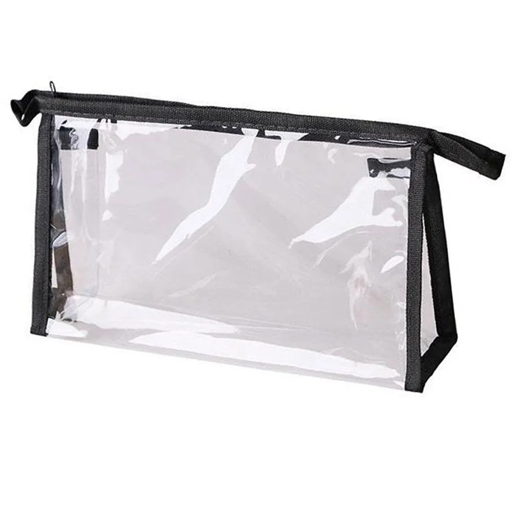 2 Zippered Toiletry Bags Clear Cosmetic Makeup Case Tote Organizer Beauty Pouch