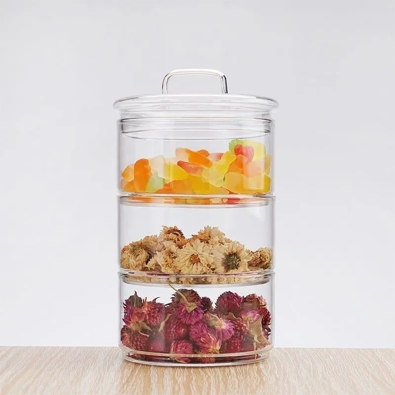 3 Layer Glass Food Storage Jar