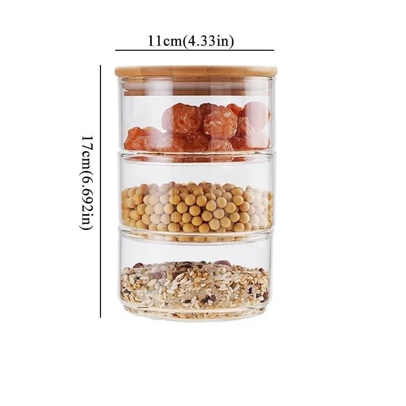 3 Layer Glass Food Storage Jar