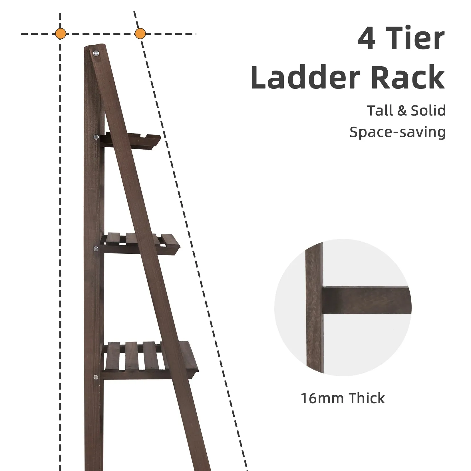 4 Tier Folding Ladder Shelf Storage Display