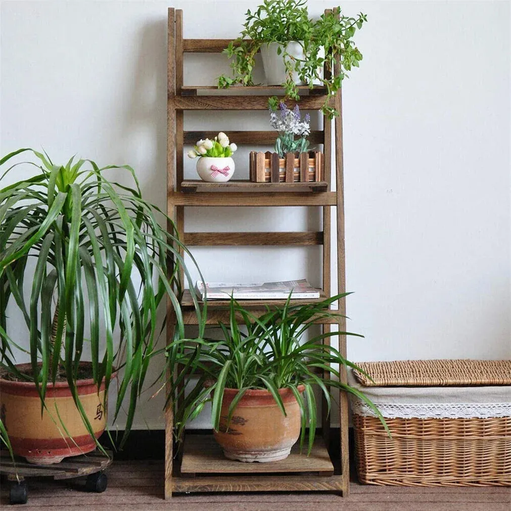 4 Tier Folding Ladder Shelf Storage Display