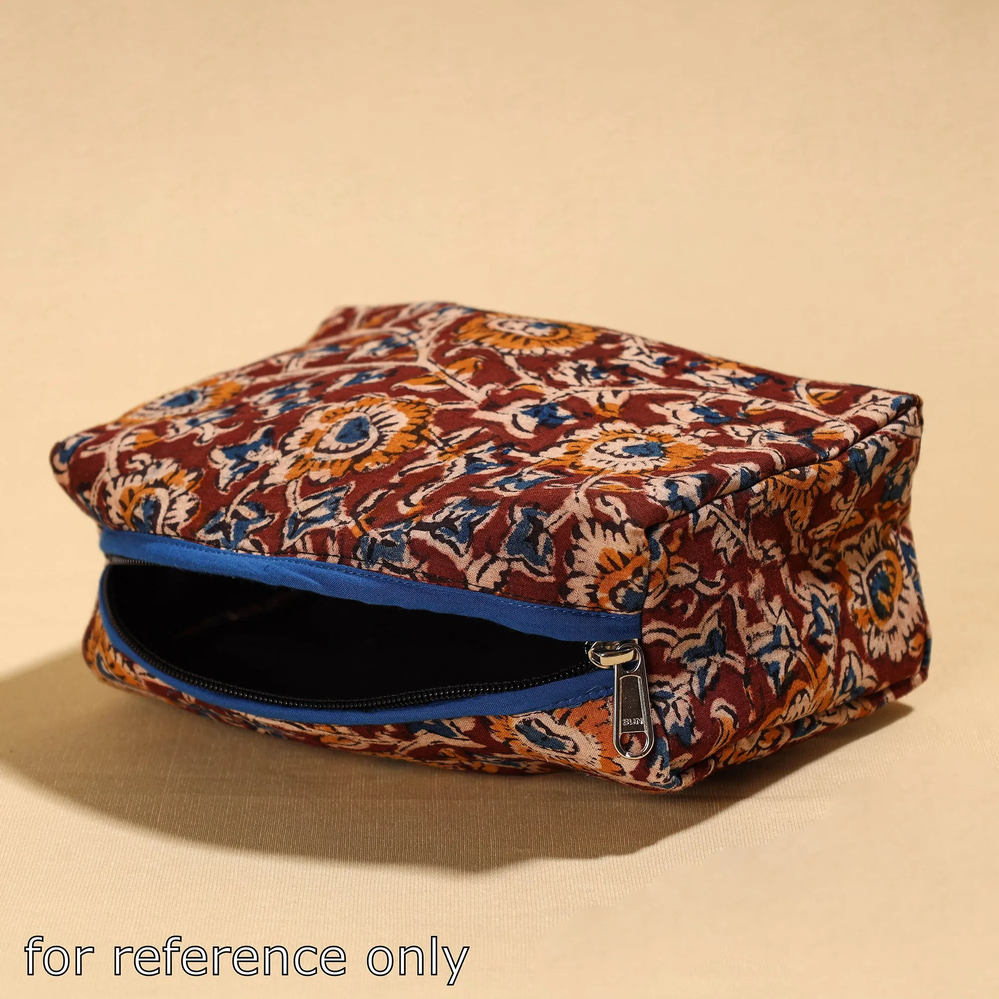 Brown - Hand Batik Printed Cotton Toiletry Pouch 04