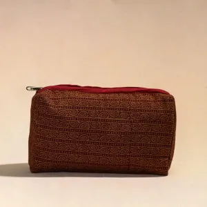 Brown - Handmade Cotton Toiletry Pouch 01