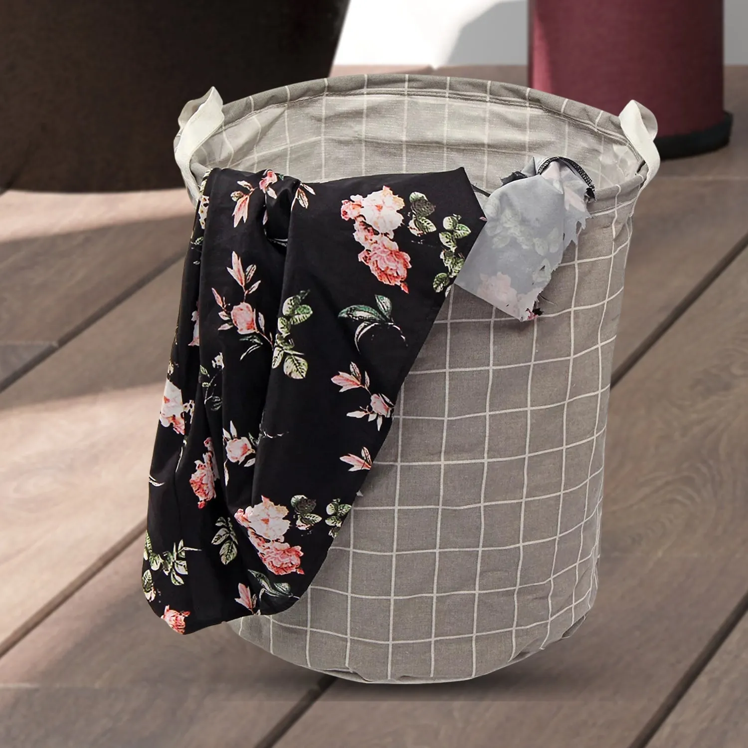 Folding Laundry Basket Round Storage Bag (1 Pc / 40  30 Cm)