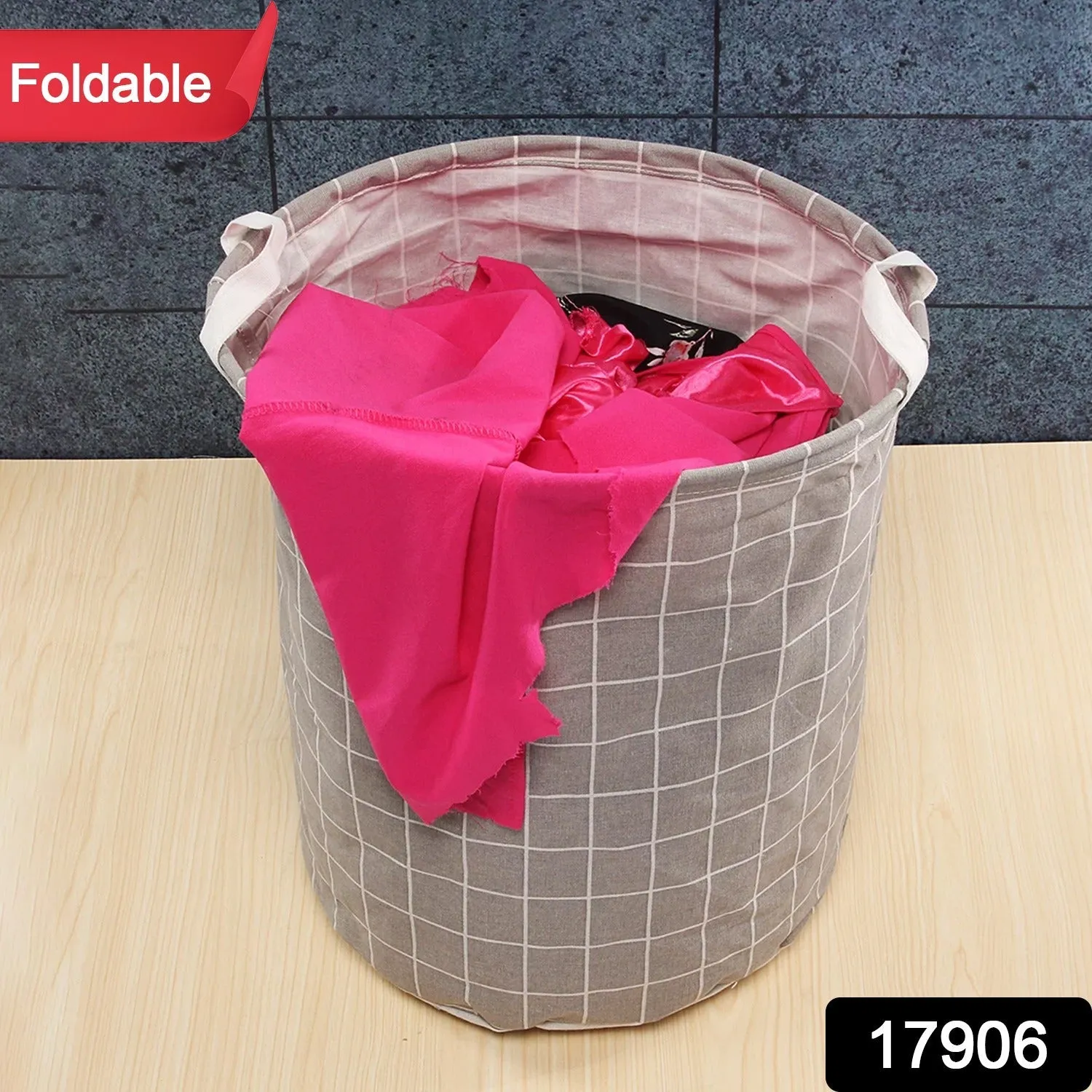 Folding Laundry Basket Round Storage Bag (1 Pc / 40  30 Cm)