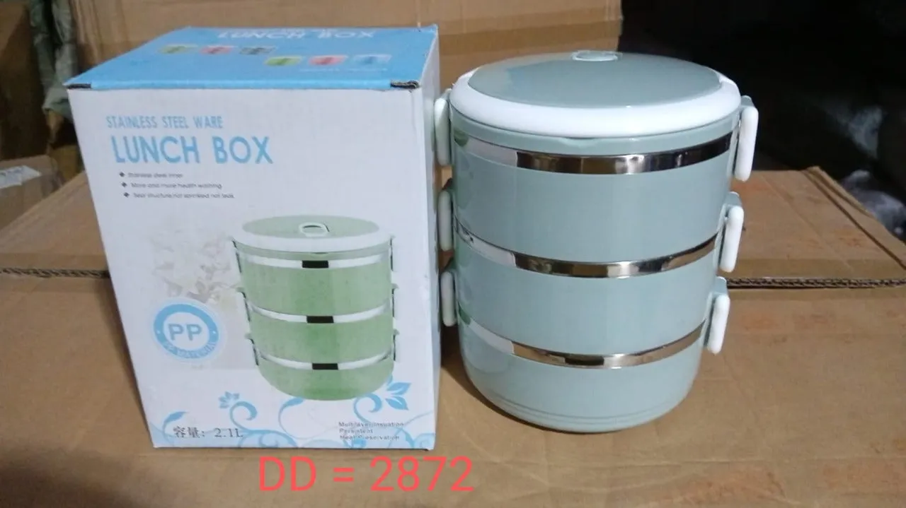 Multi Layer Stainless Steel Hot Lunch Box (3 Layer)