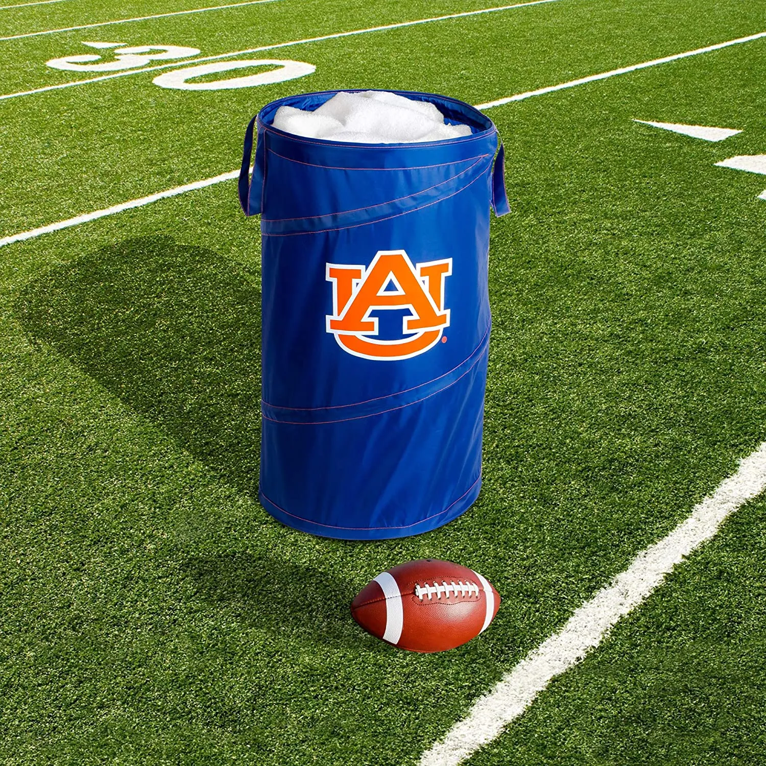Pop Up Spiral Collegiate Laundry Hamper Bag with Easy Carry Handles