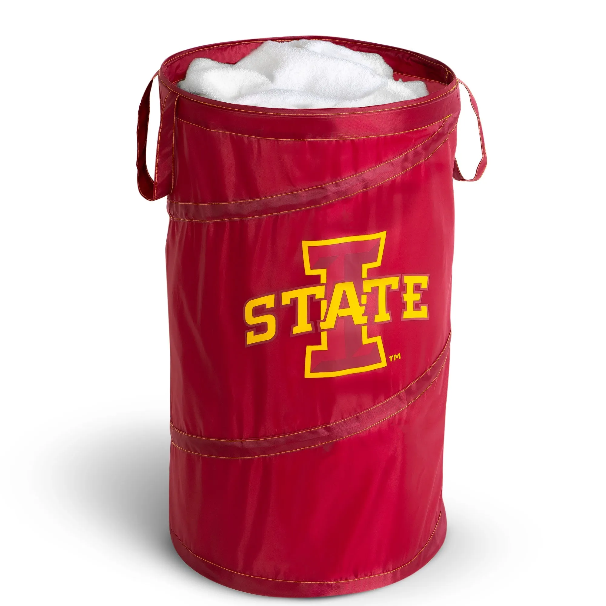 Pop Up Spiral Collegiate Laundry Hamper Bag with Easy Carry Handles