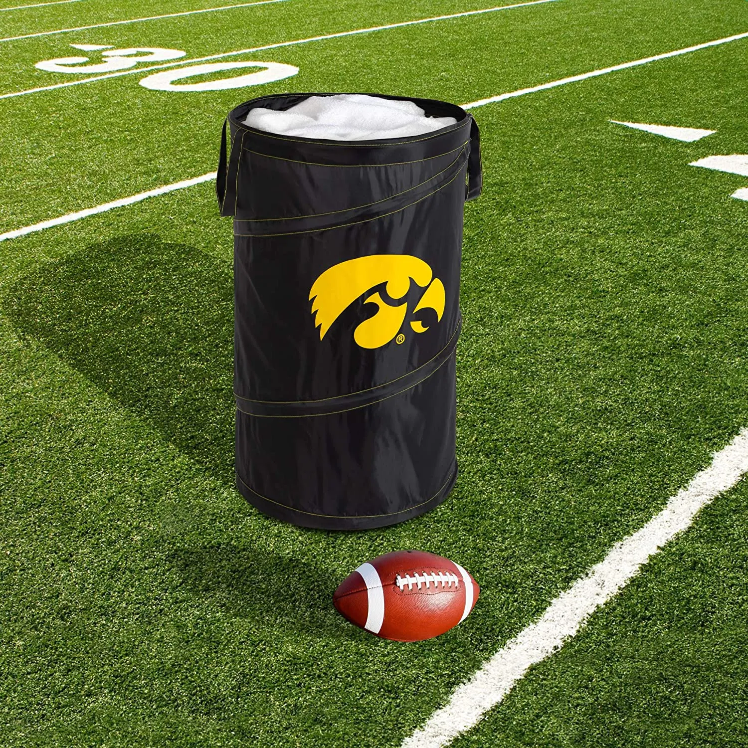 Pop Up Spiral Collegiate Laundry Hamper Bag with Easy Carry Handles