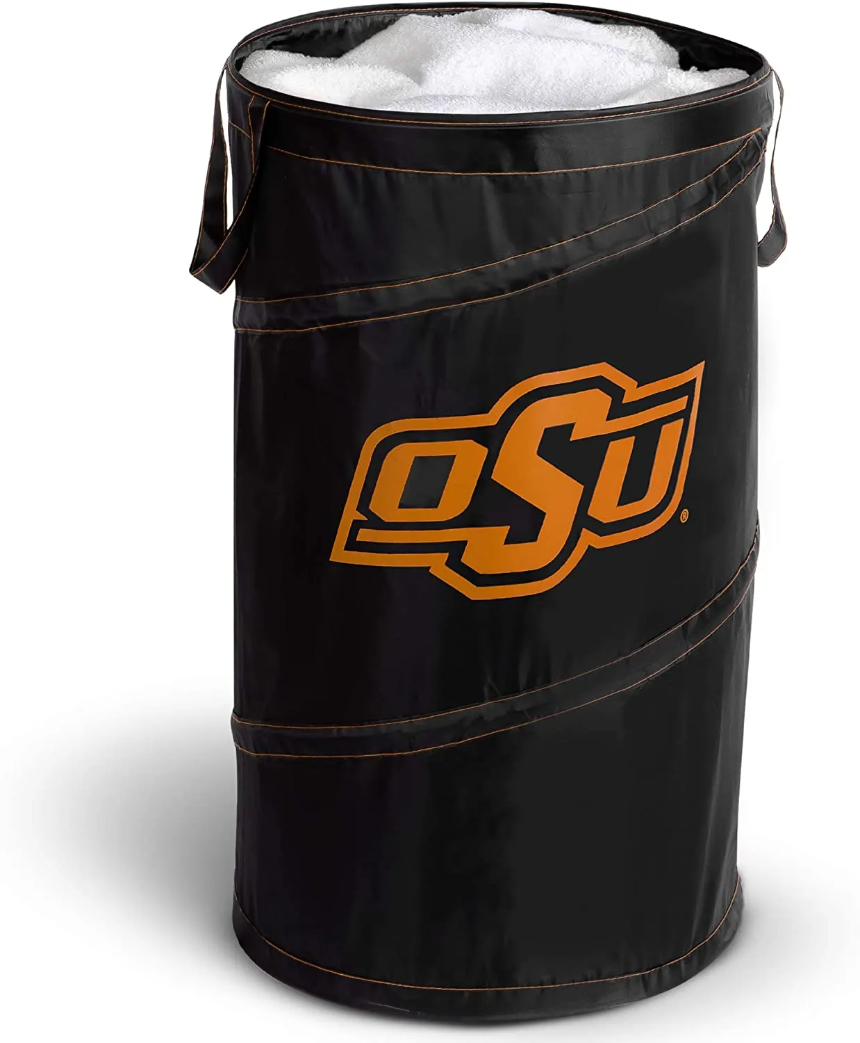 Pop Up Spiral Collegiate Laundry Hamper Bag with Easy Carry Handles