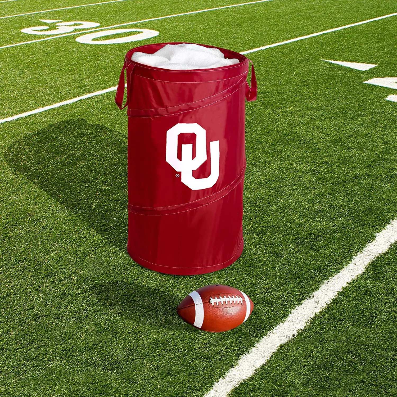 Pop Up Spiral Collegiate Laundry Hamper Bag with Easy Carry Handles