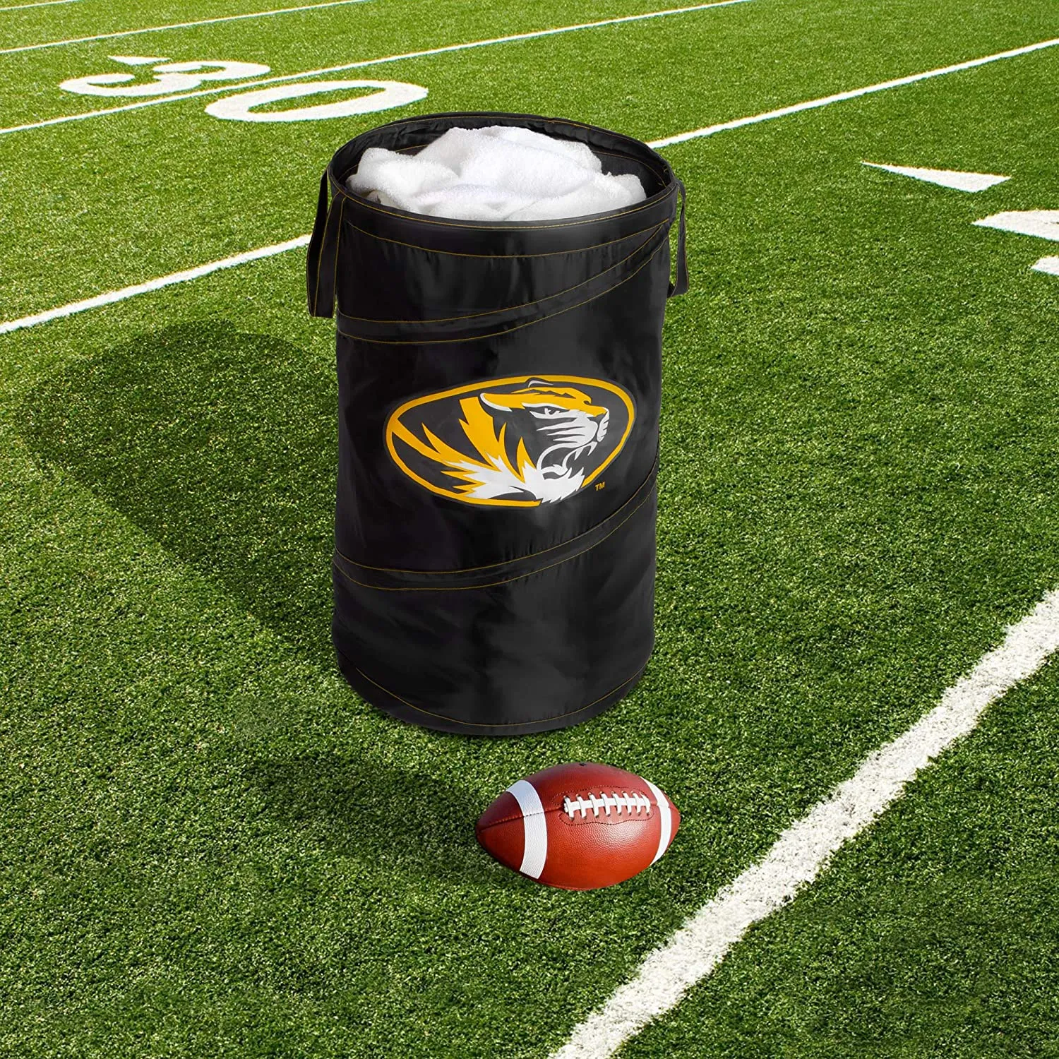Pop Up Spiral Collegiate Laundry Hamper Bag with Easy Carry Handles