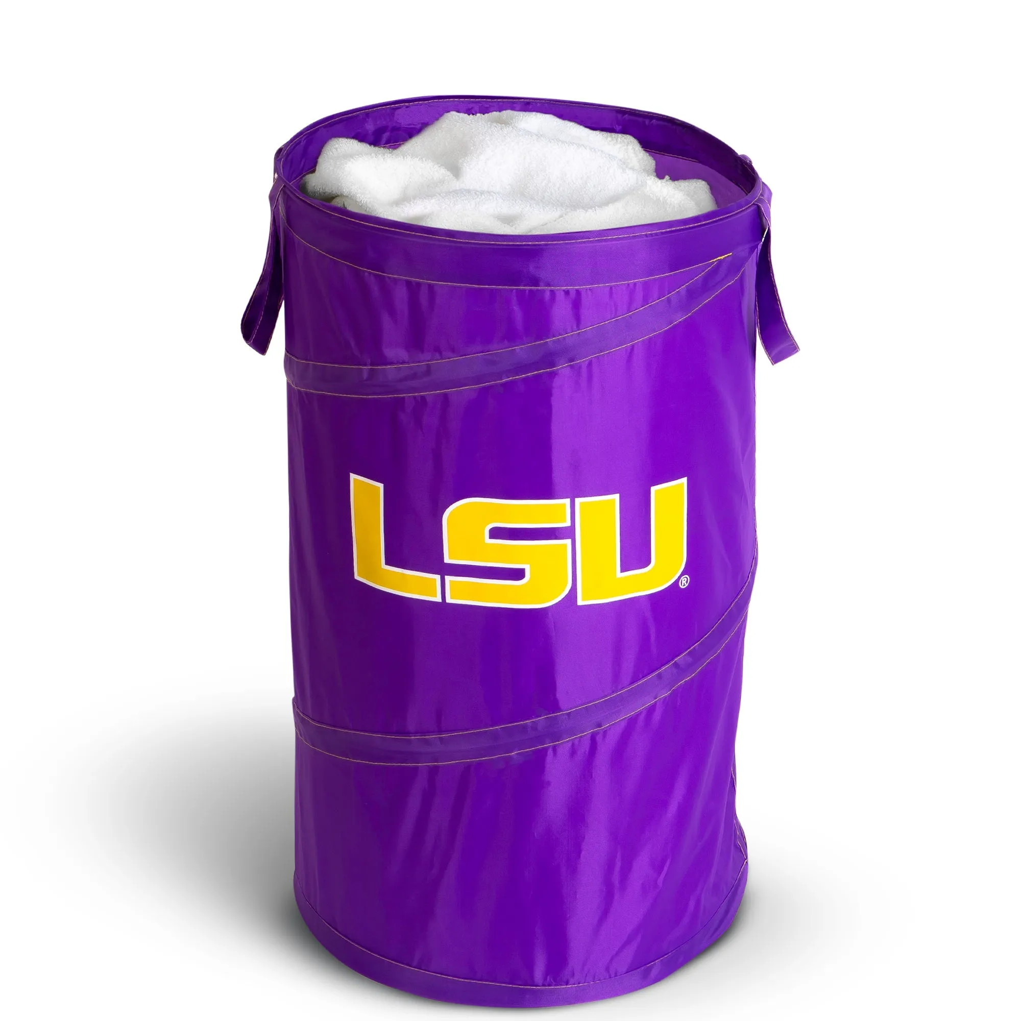 Pop Up Spiral Collegiate Laundry Hamper Bag with Easy Carry Handles