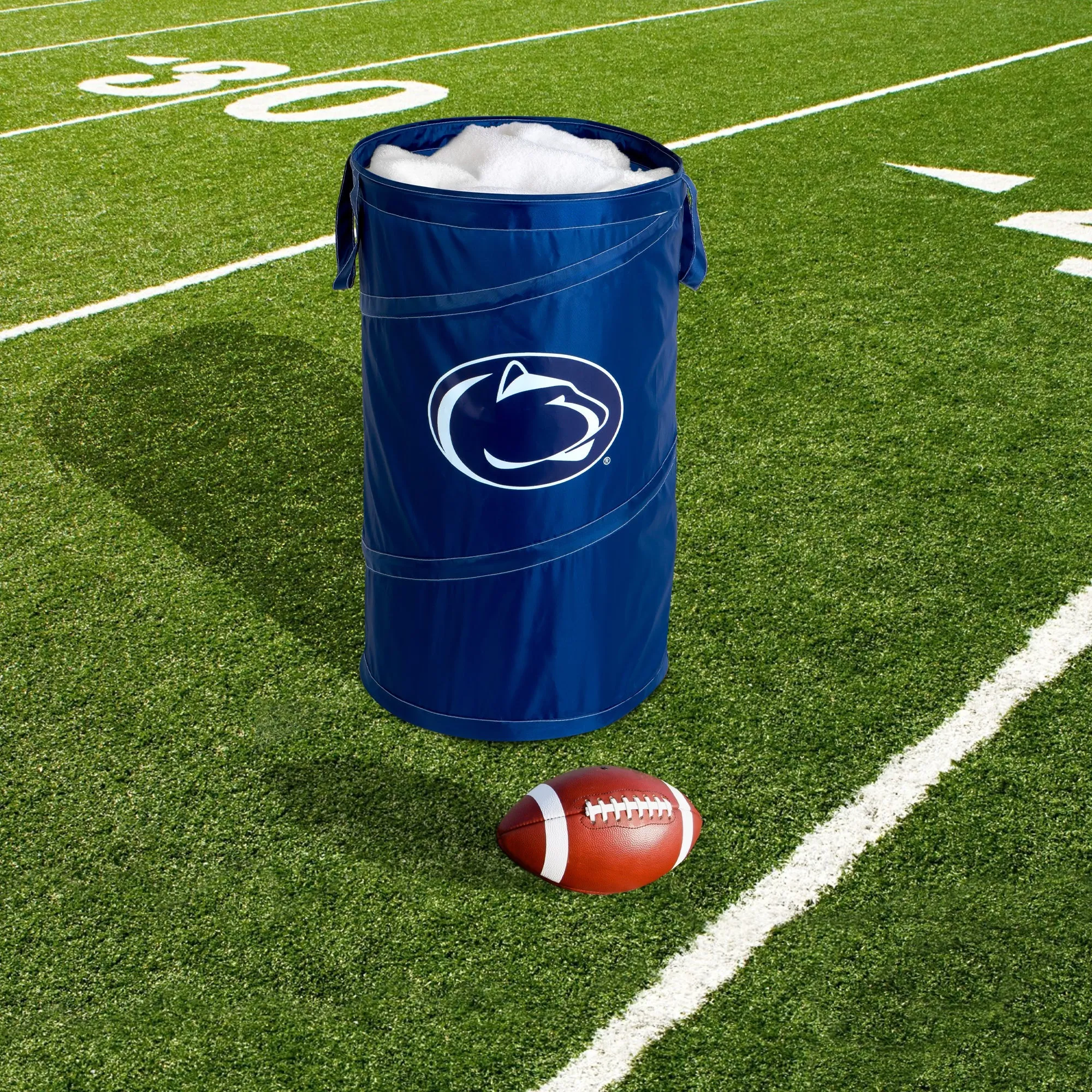 Pop Up Spiral Collegiate Laundry Hamper Bag with Easy Carry Handles