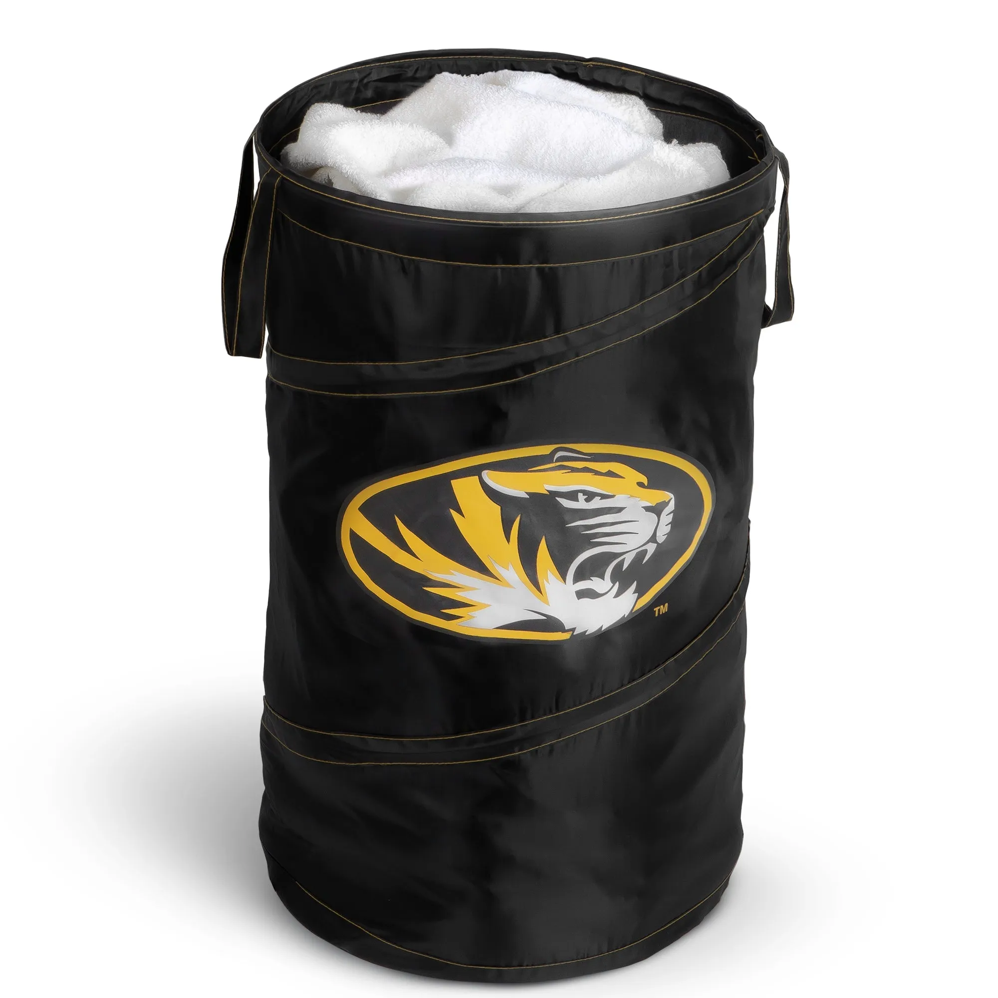 Pop Up Spiral Collegiate Laundry Hamper Bag with Easy Carry Handles