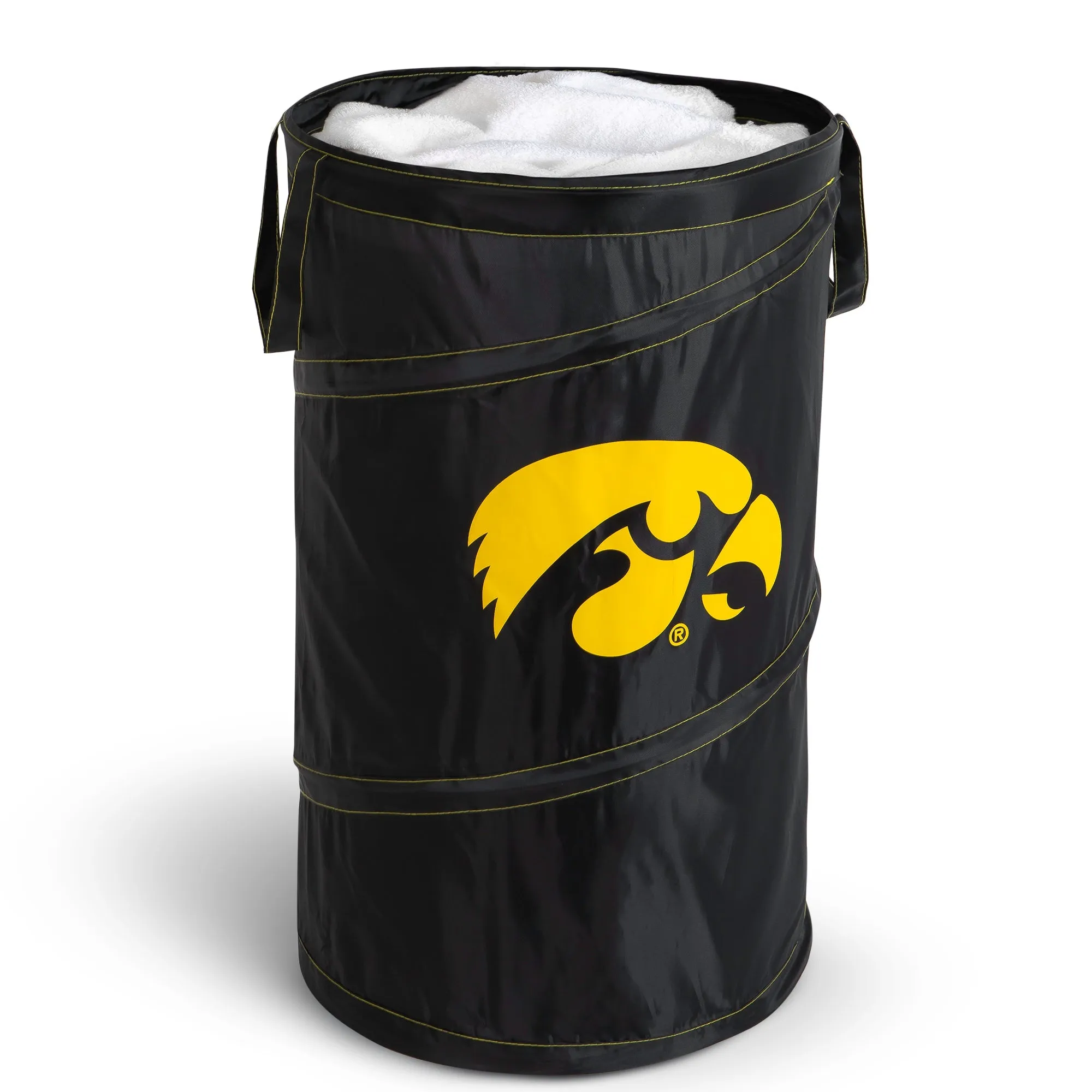 Pop Up Spiral Collegiate Laundry Hamper Bag with Easy Carry Handles