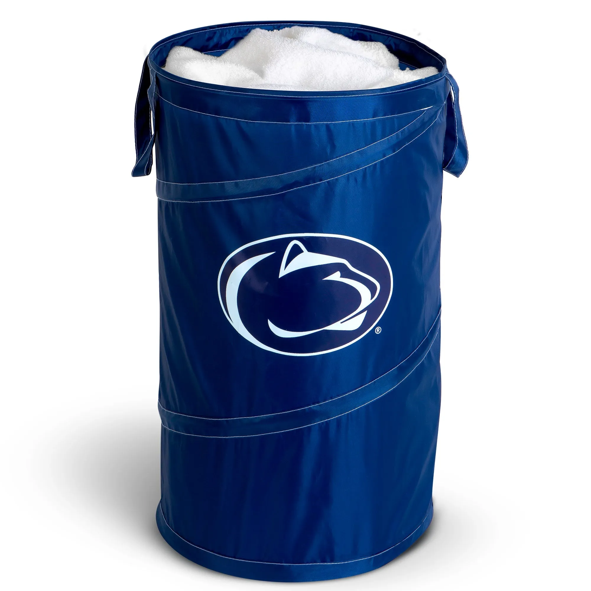 Pop Up Spiral Collegiate Laundry Hamper Bag with Easy Carry Handles