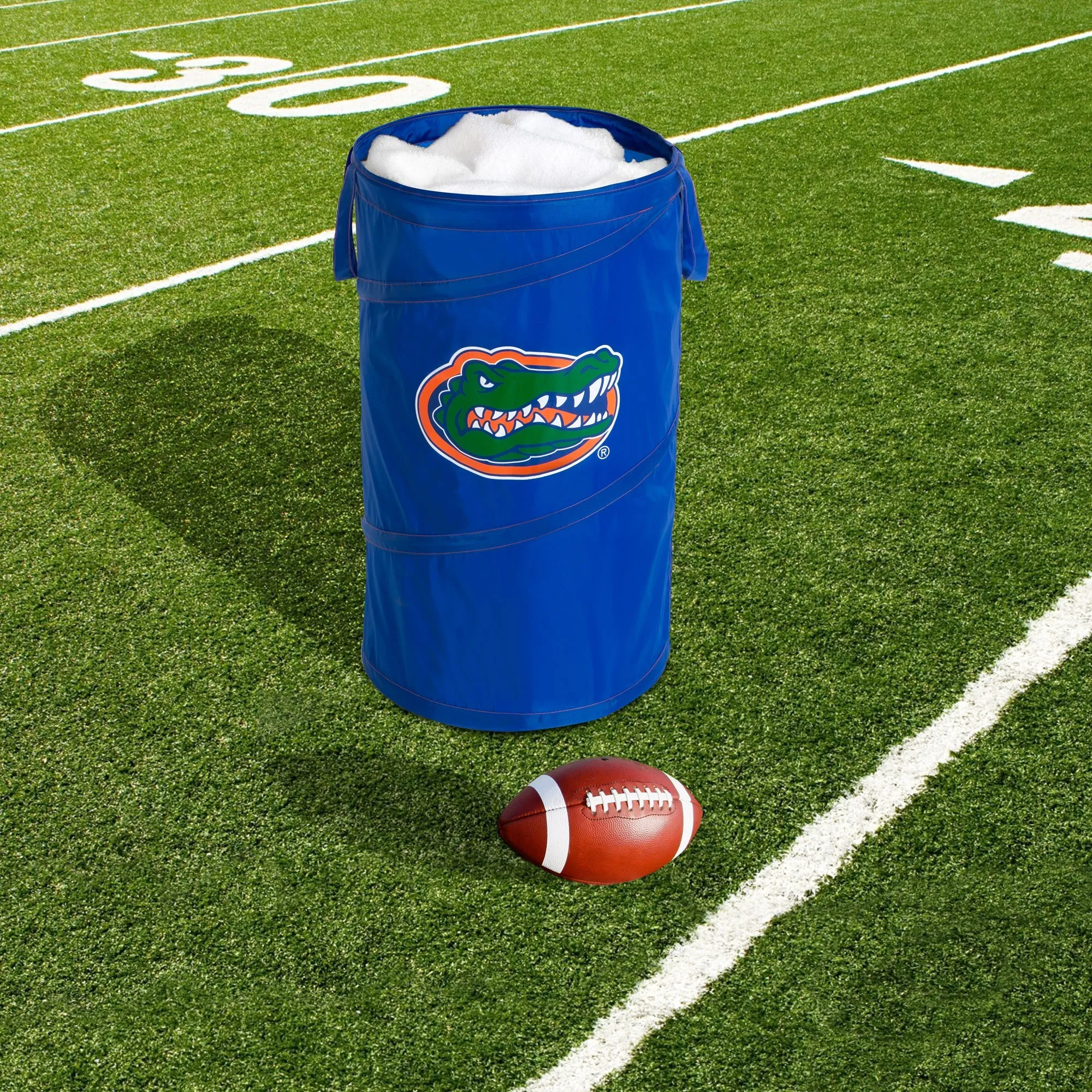 Pop Up Spiral Collegiate Laundry Hamper Bag with Easy Carry Handles