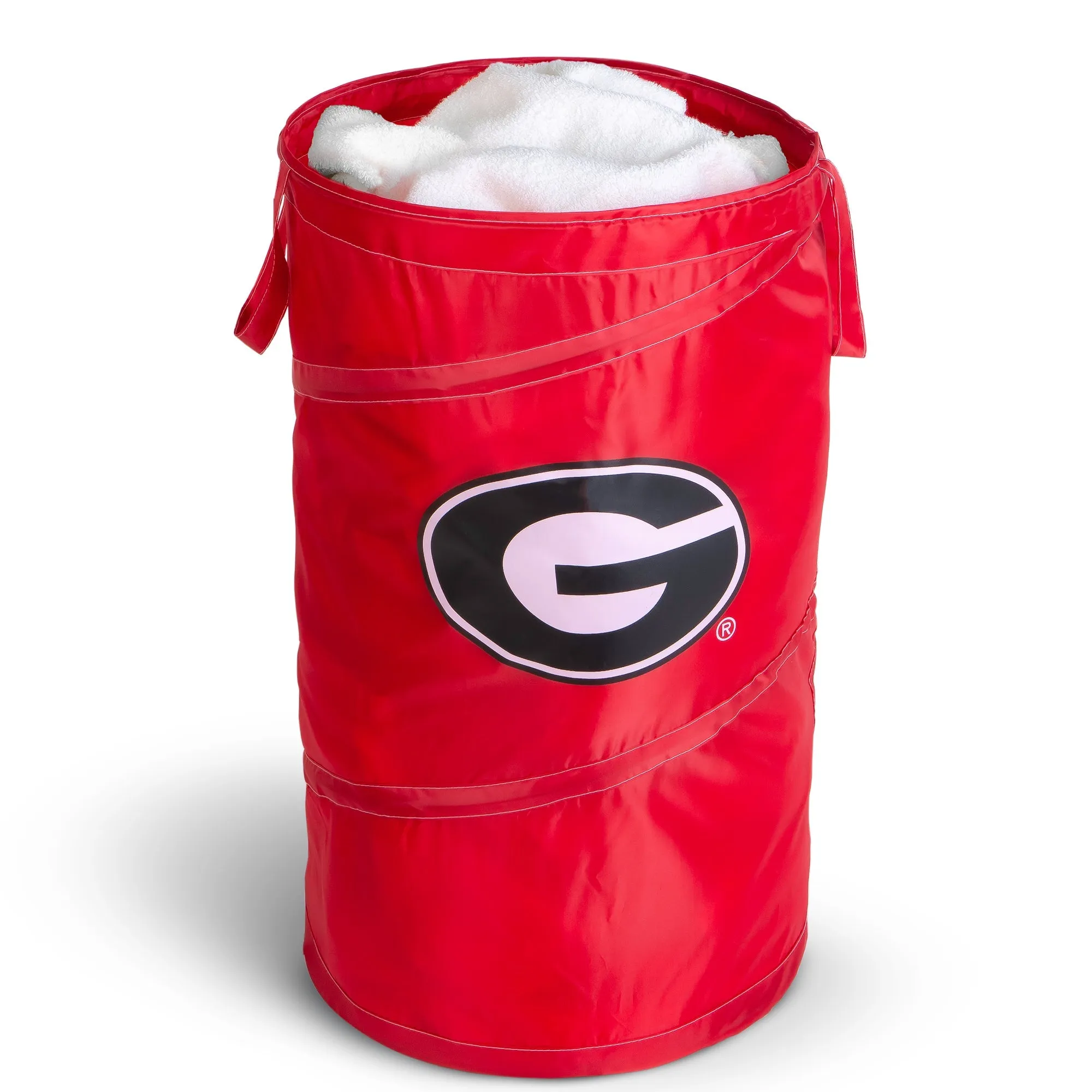 Pop Up Spiral Collegiate Laundry Hamper Bag with Easy Carry Handles