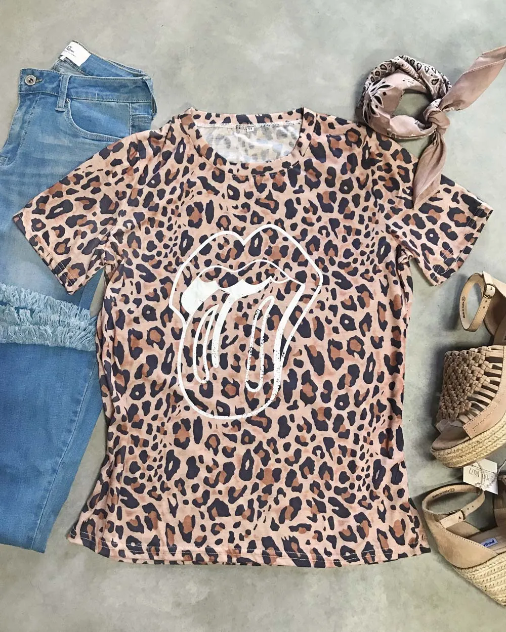 Rolling Stones Leopard Tee