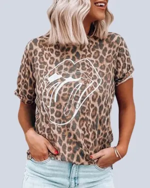Rolling Stones Leopard Tee