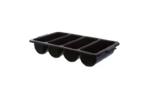 Thunder Group PLFCCB001B Black Four Compartment Cutlery Box
