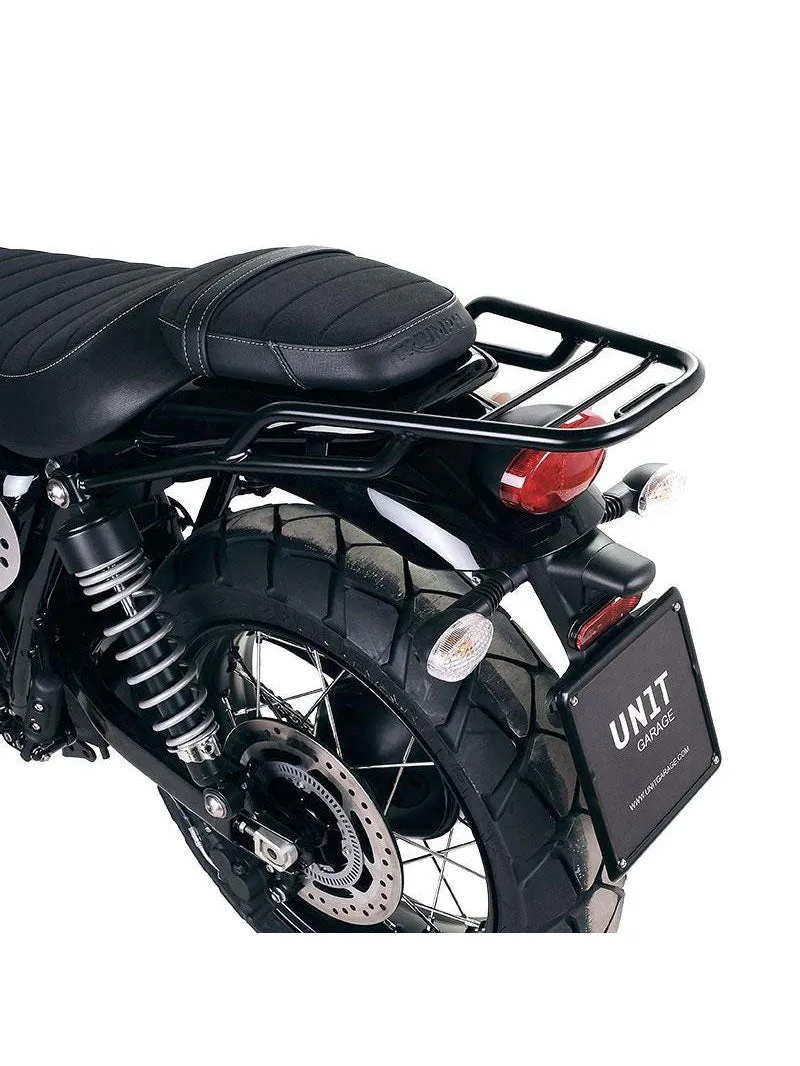 UNIT Garage Rear Parcel Rack   Passenger Grip - Triumph Street Twin (16-22) / Street Scrambler 900 (17 ) / Speed Twin 900 (23 )