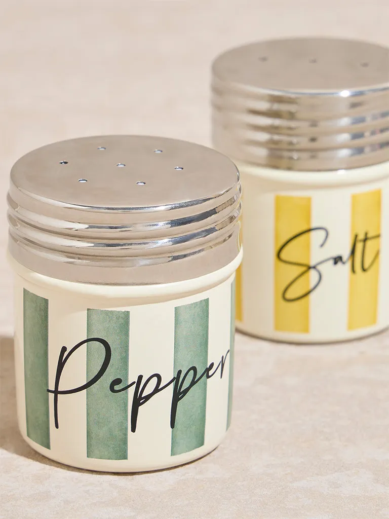 Westside Home Multicolour Striped Salt and Pepper Canisters (Set of 2)